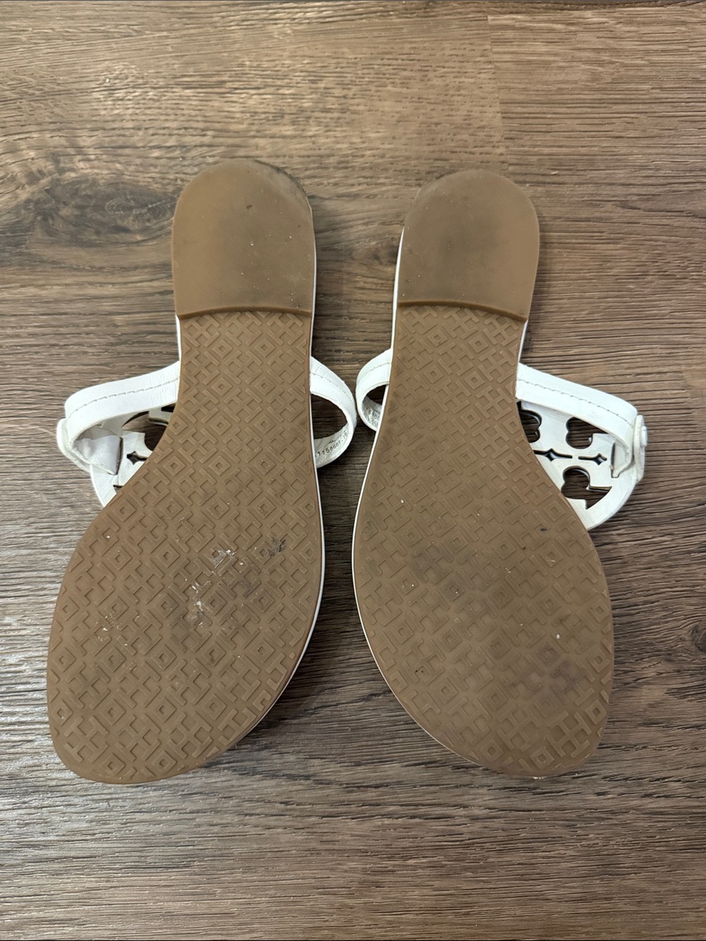 Tory Burch White Miller Logo Thong Sandals Size 7.5 - Picture 5 of 11